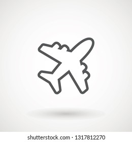 Plane icon. Flight transport symbol, airplane , fly airctaft, Aviation Vacation illustration. Travel icon solid illustration, pictogram isolated on white - Vector illustration