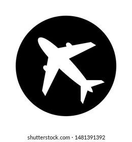 Plane icon. Flight transport symbol.