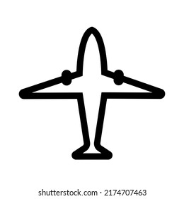 Plane icon. Flight transport symbol. Airplane icon vector. Icon of air transport, freight, travel. Vector illustration in outline style