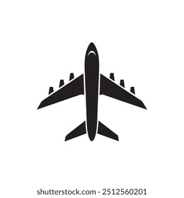 Icono de avión. Aviones voladores. Símbolo de transporte de vuelo. Silueta plana. Logotipo del avión. Ilustración de viaje. Símbolo Festiva. Ilustración vectorial.