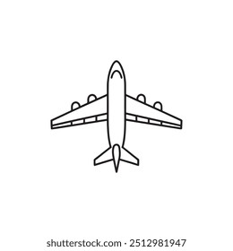 Icono de avión. Aviones voladores. Símbolo de transporte de vuelo. Esquema del avión. Logotipo del avión. Ilustración de viaje. Símbolo Festiva. Ilustración vectorial.