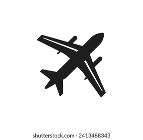 Icono de plano. Avión volando en el cielo Aislado sobre fondo blanco.