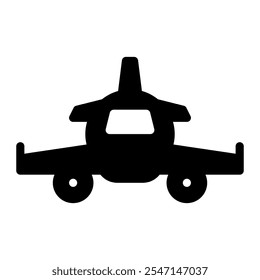 Plane icon in Glyph Style. Black Fill
