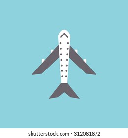 Plane icon  illustration. Flat design style.