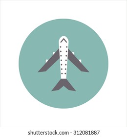 Plane icon  illustration. Flat design style.