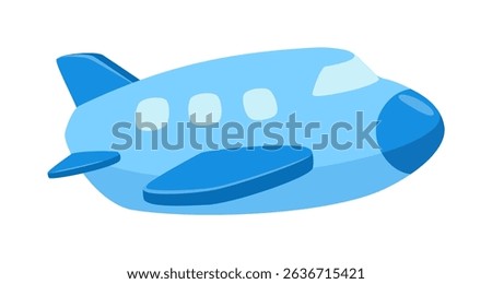 plane icon illustration with two wings, cockpit and three windows