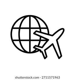 Ilustración de icono de avión Plantilla de diseño de Vector