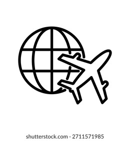 Ilustración de icono de avión Plantilla de diseño de Vector