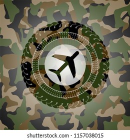 plane icon inside camo emblem