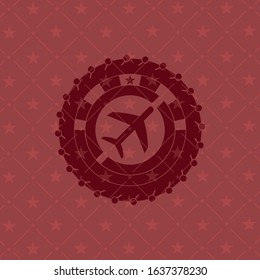 plane icon inside red icon or emblem