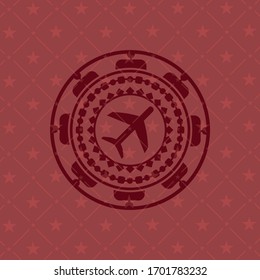 plane icon inside red icon or emblem