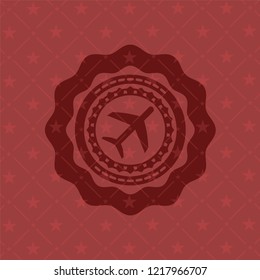  plane icon inside vintage red emblem