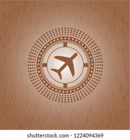 plane icon inside wooden signboards
