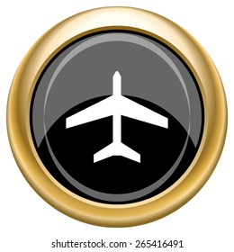 Plane icon. Internet button on white  background. EPS10 Vector. 