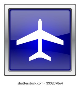 Plane icon. Internet button on white background. EPS10 vector.
