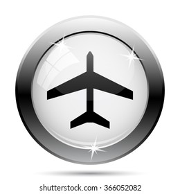 Plane icon. Internet button on white background. EPS10 vector.
