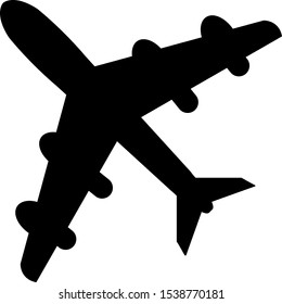 Plane icon icon isolated on white background, airplane symbol in flat style. Vector illustration