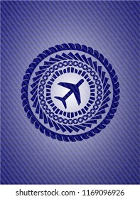 plane icon with jean texture