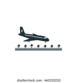 plane icon. plane landing
