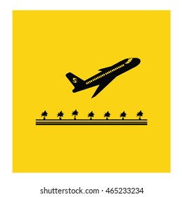 plane icon. plane landing