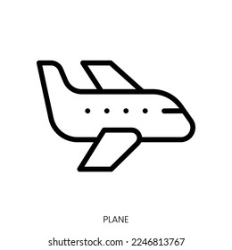 plane icon. Line Art Style Design Isolated On White Background