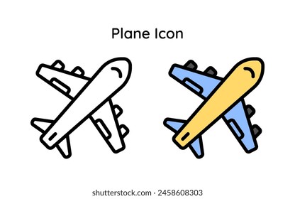 Plane icon line and line color style.