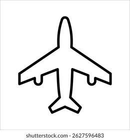 Plane icon, line design Symbol isolated white background. vector illustration. color editable.