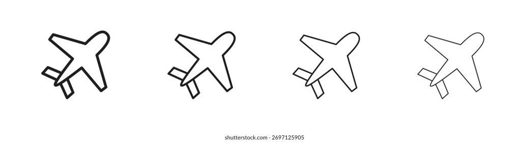 Ebenensymbolzeilenentwurf. dünne Linie, Vektorsymbol-Set.