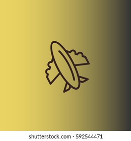 Plane icon. Line fly vector