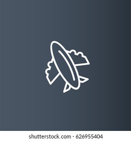 Plane icon. Line fly vector