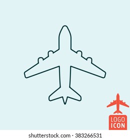Plane icon. Line plane icon isolated, minimal design. Vector illustration