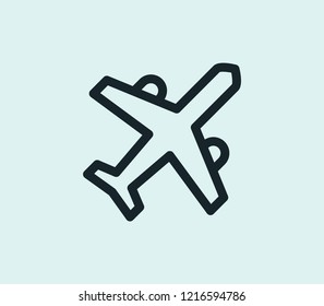 Plane icon line isolated on clean background. Plane icon concept drawing icon line in modern style. Vector illustration for your web mobile logo app UI design.
