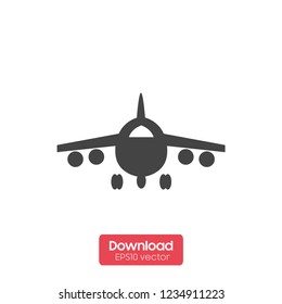 Plane icon line isolated on clean background. Plane icon concept drawing icon line in modern style. Vector illustration for your web mobile logo app UI design.