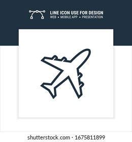 Plane icon.  Line style icon design. Vector illustration.
