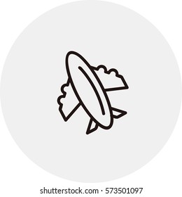 Plane icon. Line vector.