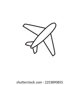 Plane icon line vector. Editable stroke on white background.Travel sign symbol. Air transport flying icon logo.