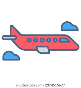 Icono de plano o ilustración de logotipo rellenados estilo de color de contorno. Transporte de iconos.