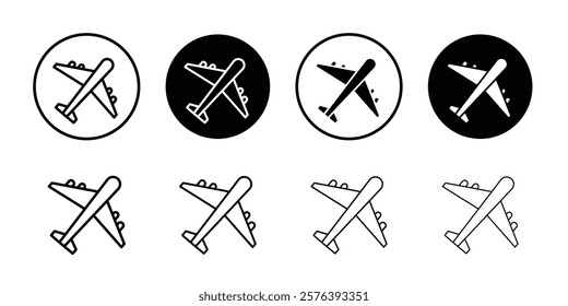 Plane icon logo sign set vector outline