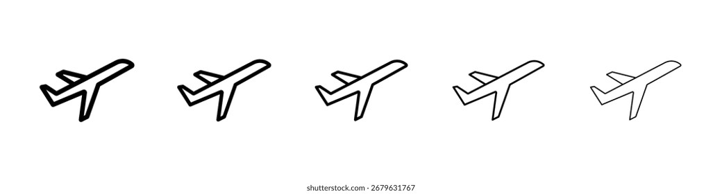Plane icon logo in stroke lines collection