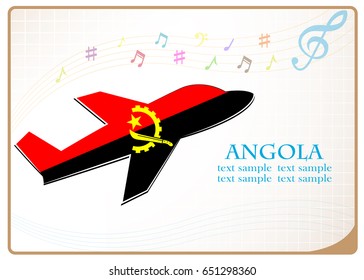 plane icon made from the flag of Angola