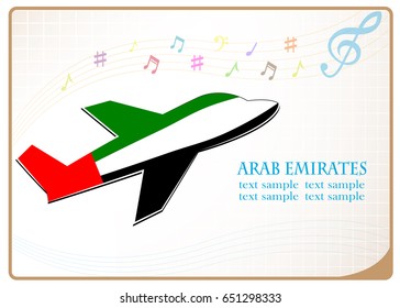 plane icon made from the flag of Arab Emirates