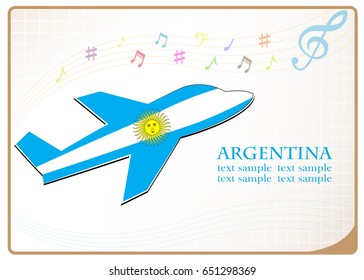 plane icon made from the flag of argentina