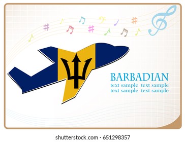 plane icon made from the flag of Barbadian