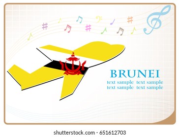 plane icon made from the flag of brunei