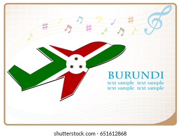 plane icon made from the flag of burundi