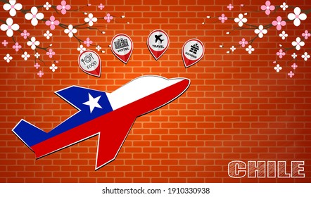 plane icon made from the flag of Chile