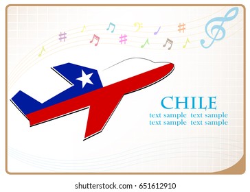 plane icon made from the flag of Chile