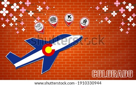plane icon made from the flag of Colorado