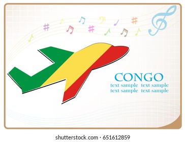 plane icon made from the flag of Congo