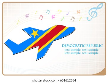 plane icon made from the flag of Democratic Republic